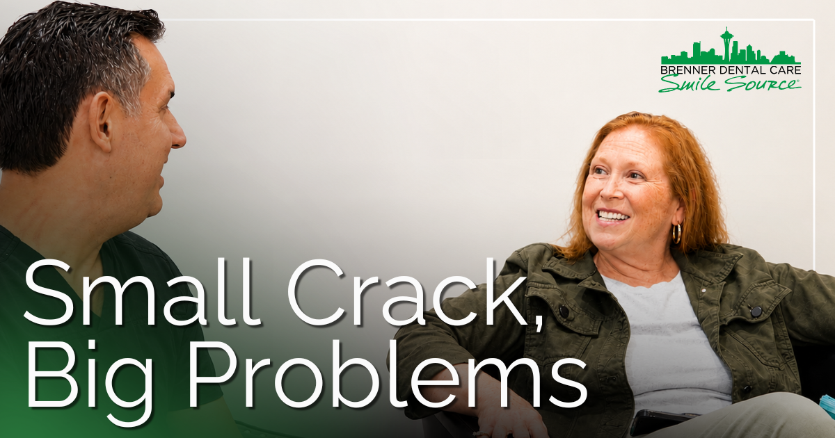 Small Crack, Big Problems Patient smiling at doctor